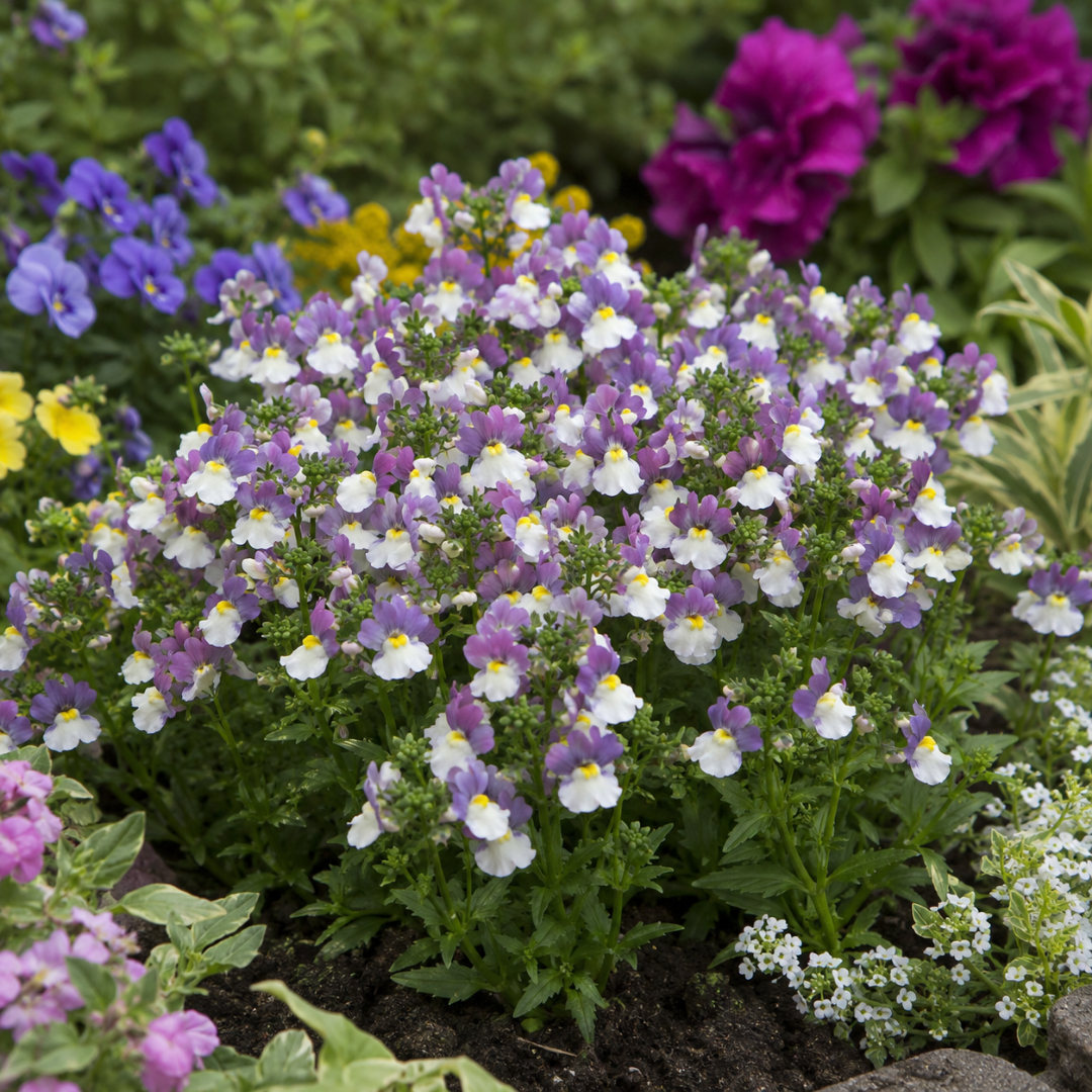 Further views of Nemesia Lady Kate 'Penkate' supplied as a large plant in a 5L pot at Cedar Nursery, Cobham, Surrey.