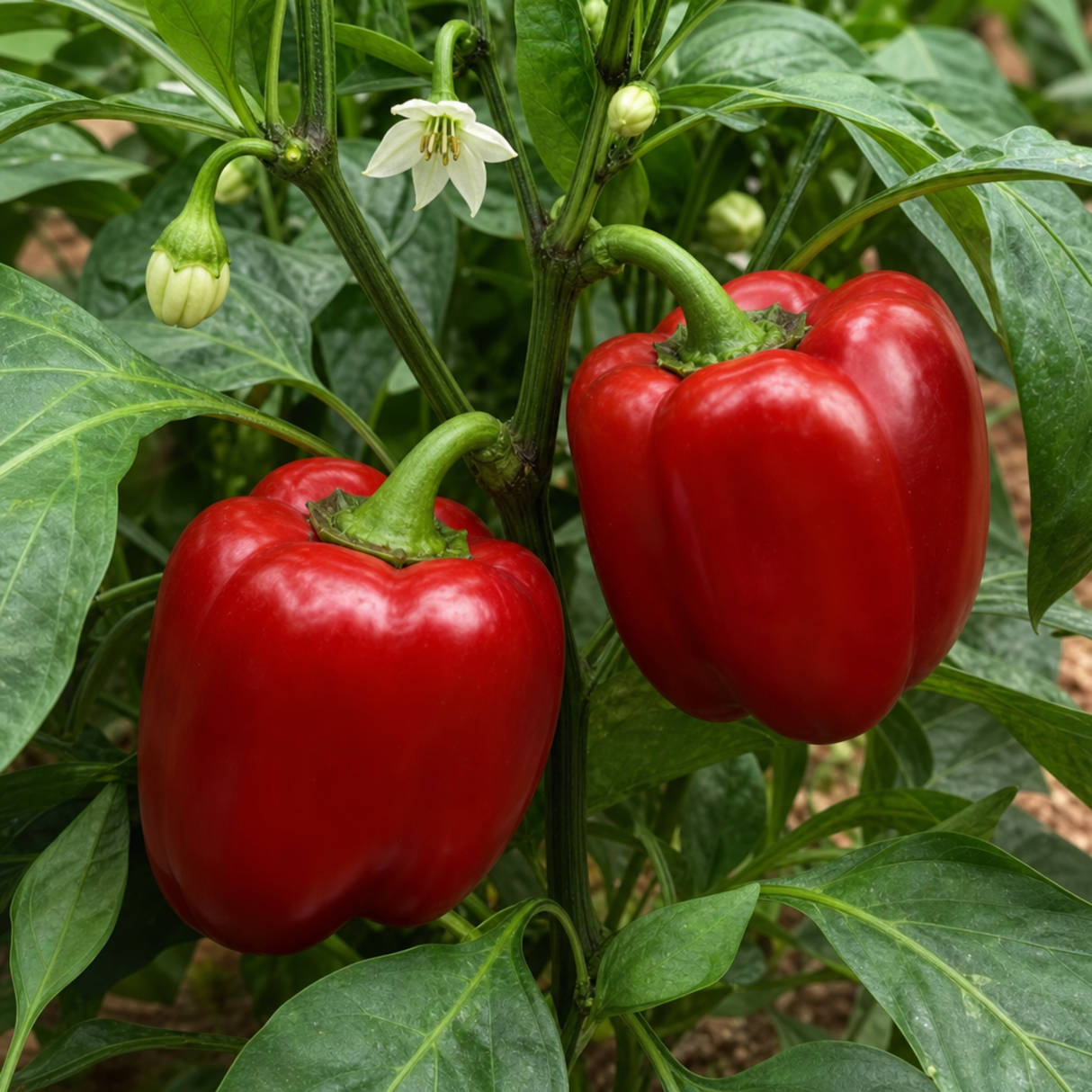 Sweet Pepper 'Red King' F1 plant supplied garden ready in a 2Ltr root-ball at Cedar Nursery.