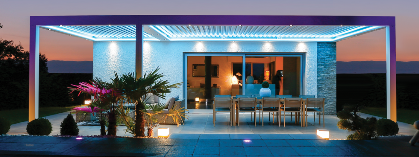 Biossun bioclimatic pergola with lights