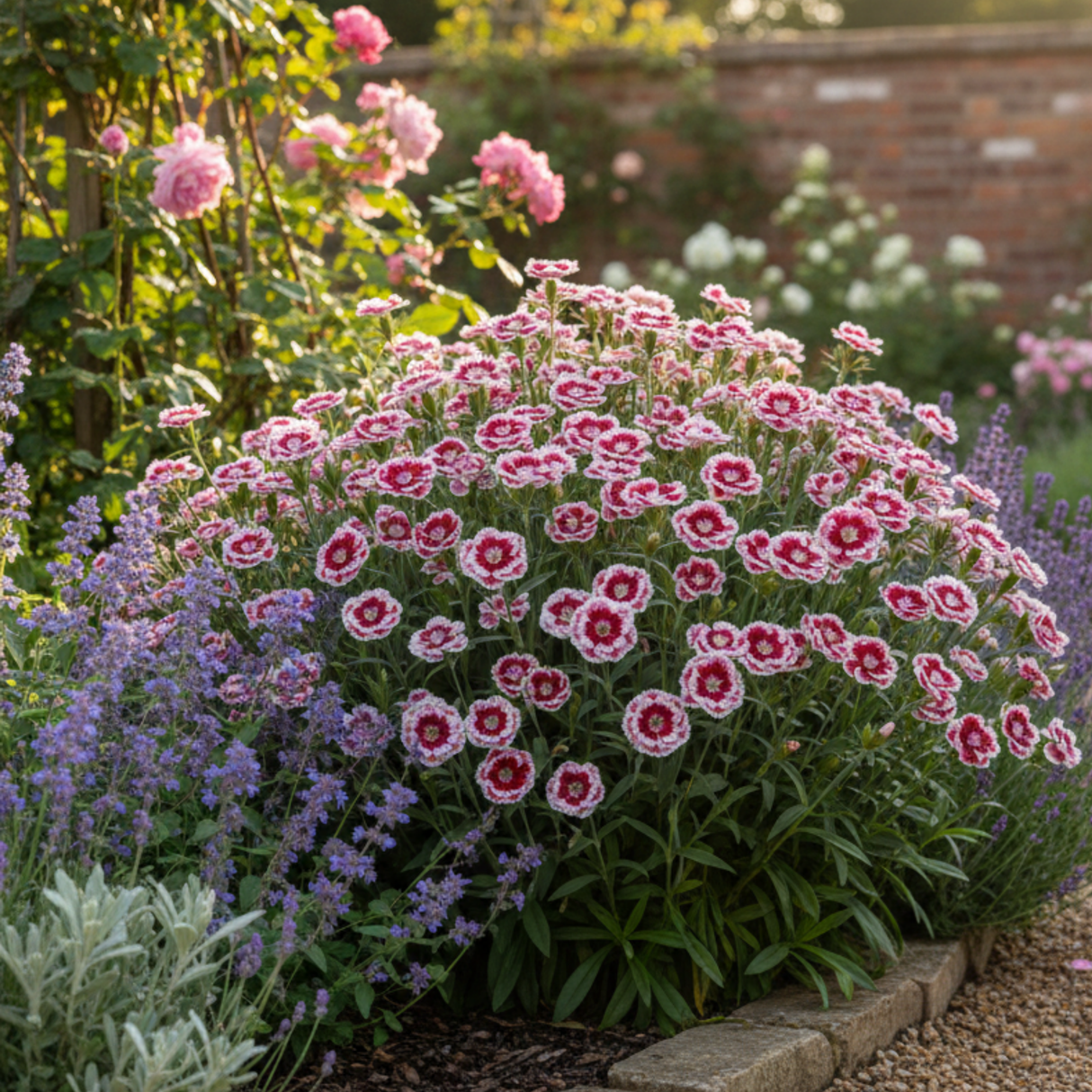 Dianthus 'Dart Red White Picotee' from Cedar Nursery, Cobham