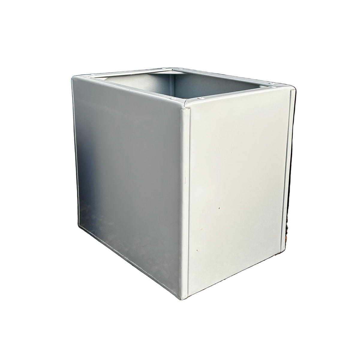 Ex-Display Bespoke Powder-Coated Metal Trough Planter 280x210x260mm RAL 7035 No Drainage