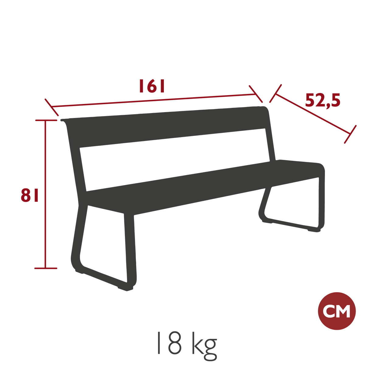 Bellevie Bench with Backrest