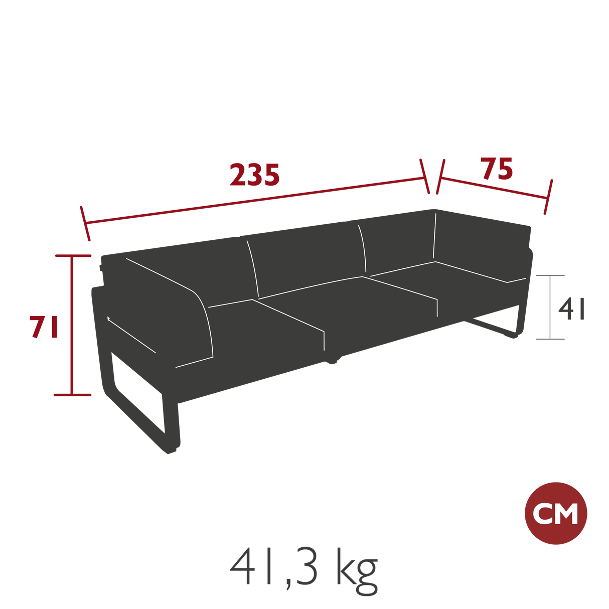 Bellevie 3-Seater Club Sofa