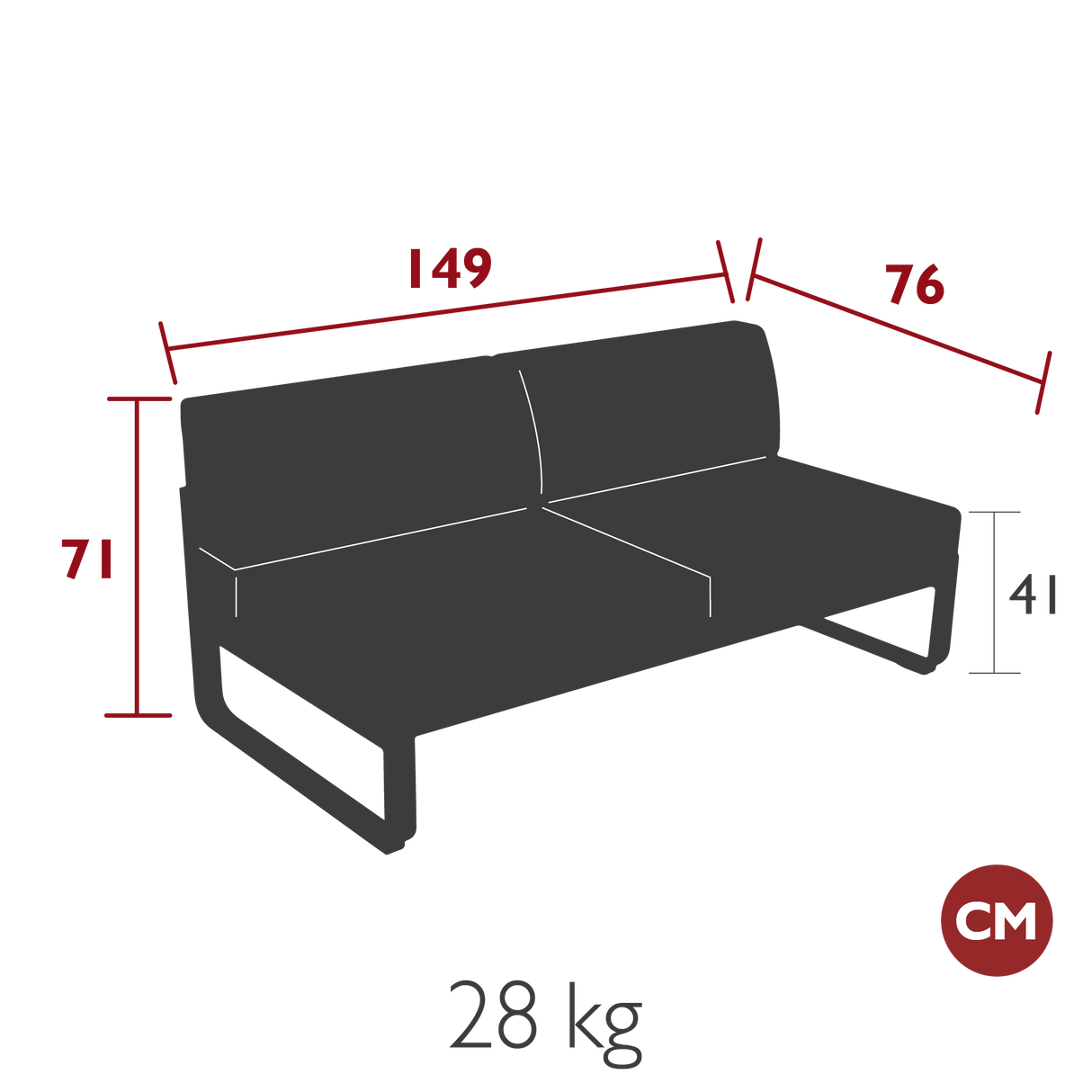 Bellevie 2-Seater Middle Module