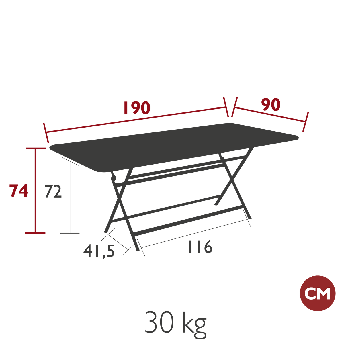Caractere Rectangular Table