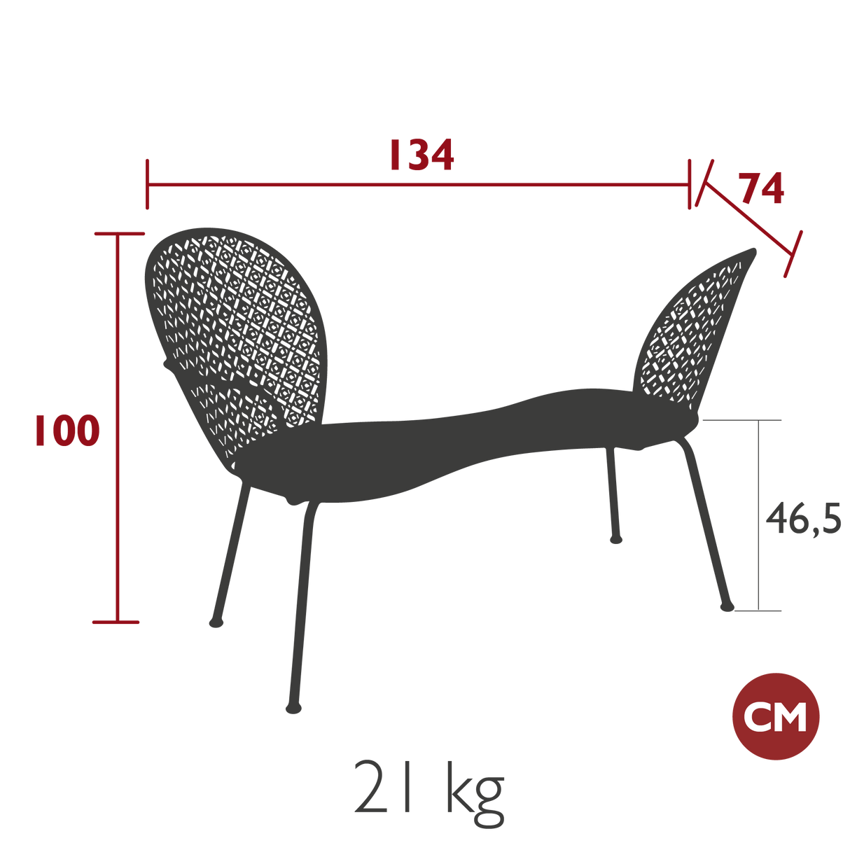 Lorette Conversation Bench