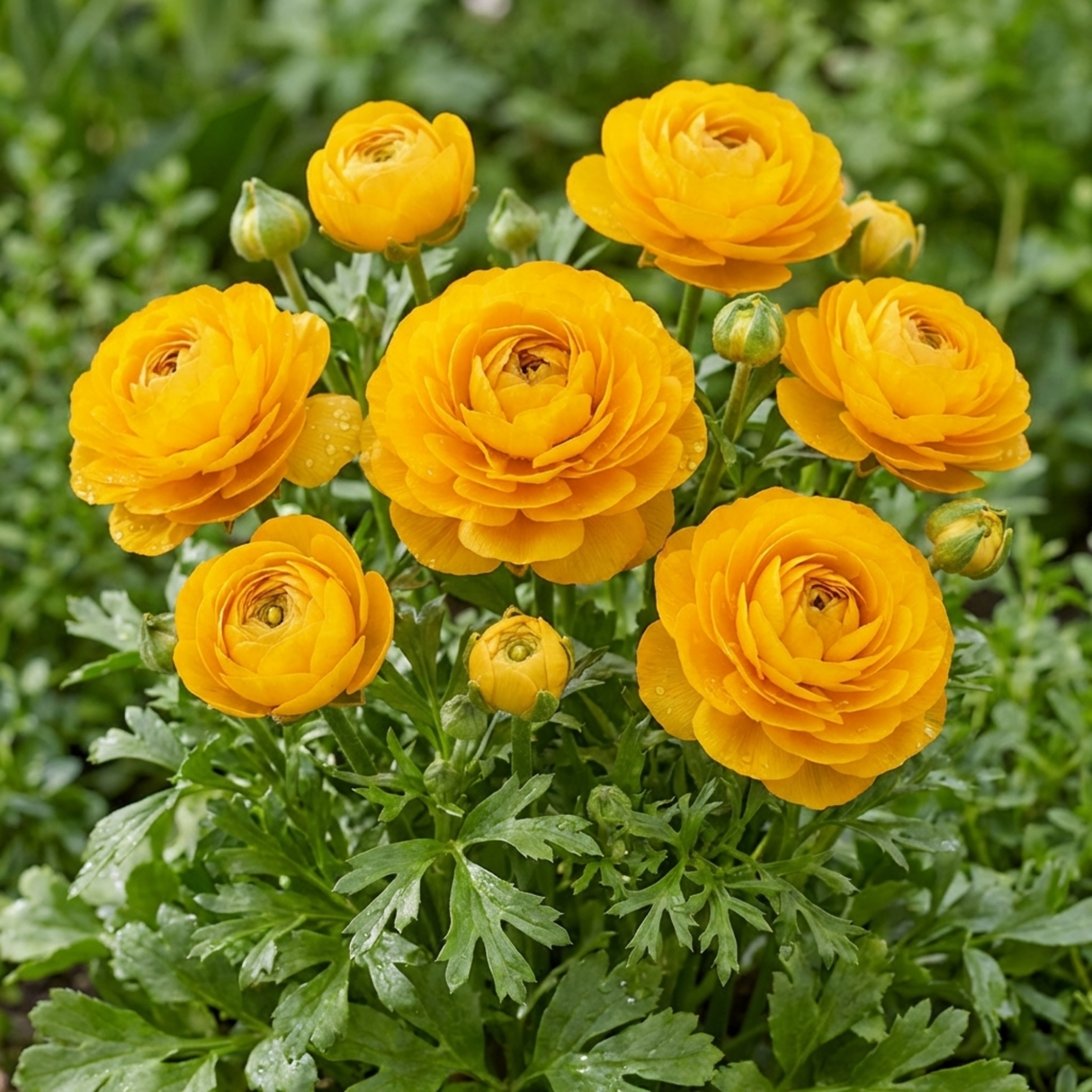 Ranunculus asiaticus 'Vortex Golden Yellow' from Cedar Nursery, Cobham