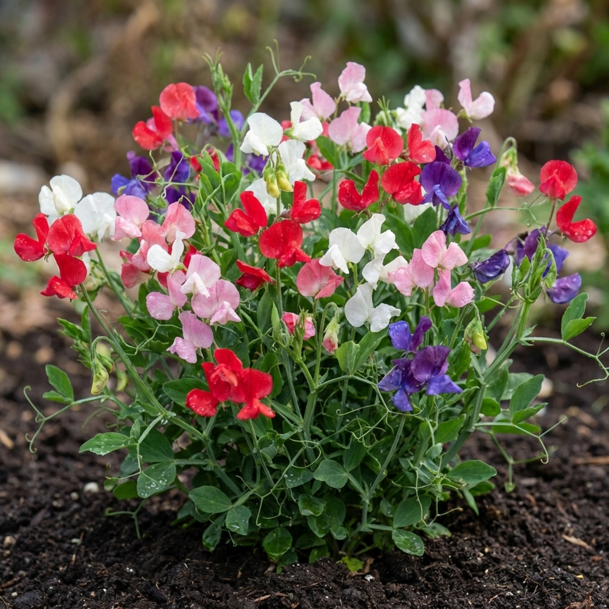 Lathyrus odoratus 'Little Sweetheart Mix' (Sweet Pea) from Cedar Nursery, Cobham