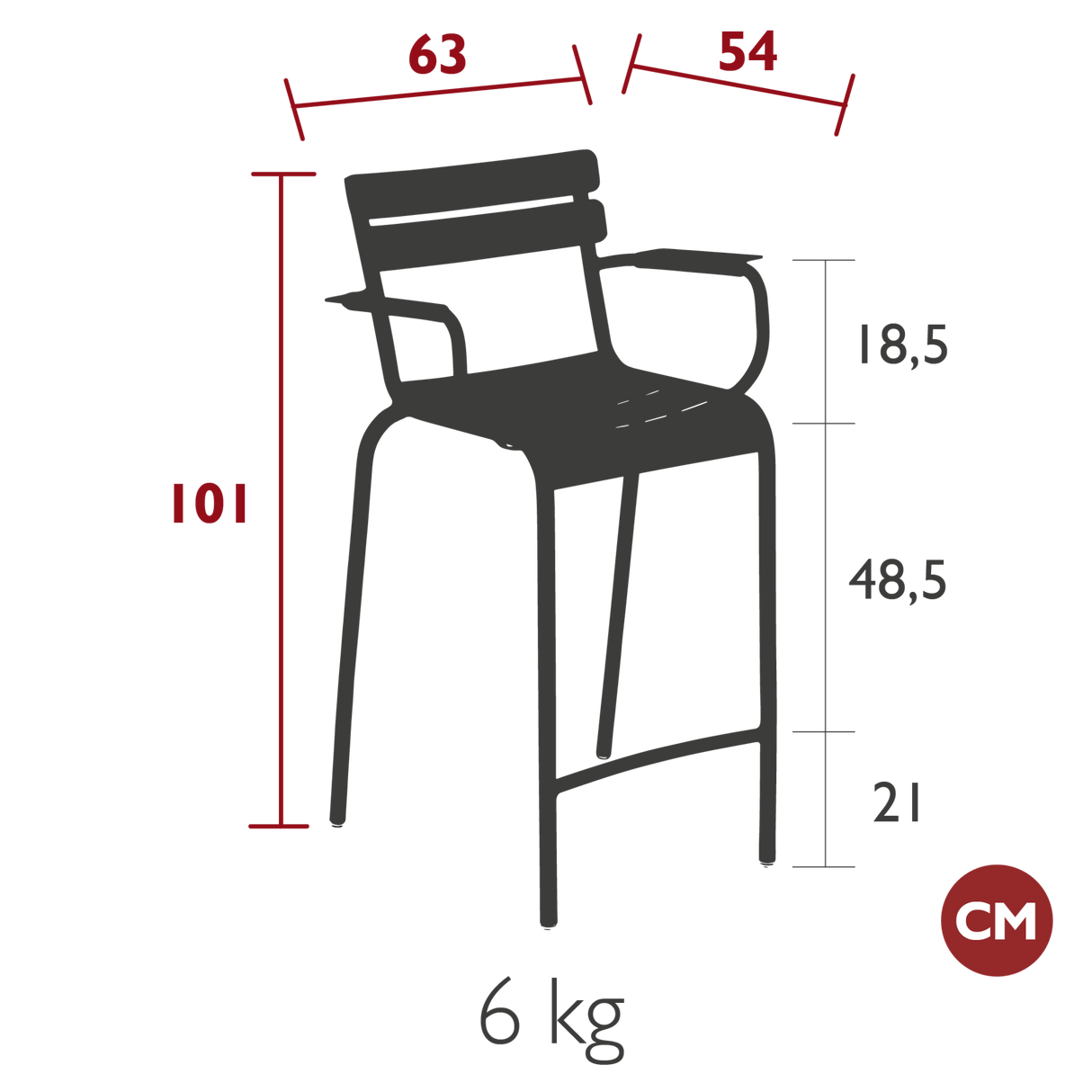 Luxembourg Bar Armchair - Cedar Nursery - Plants and Outdoor Living