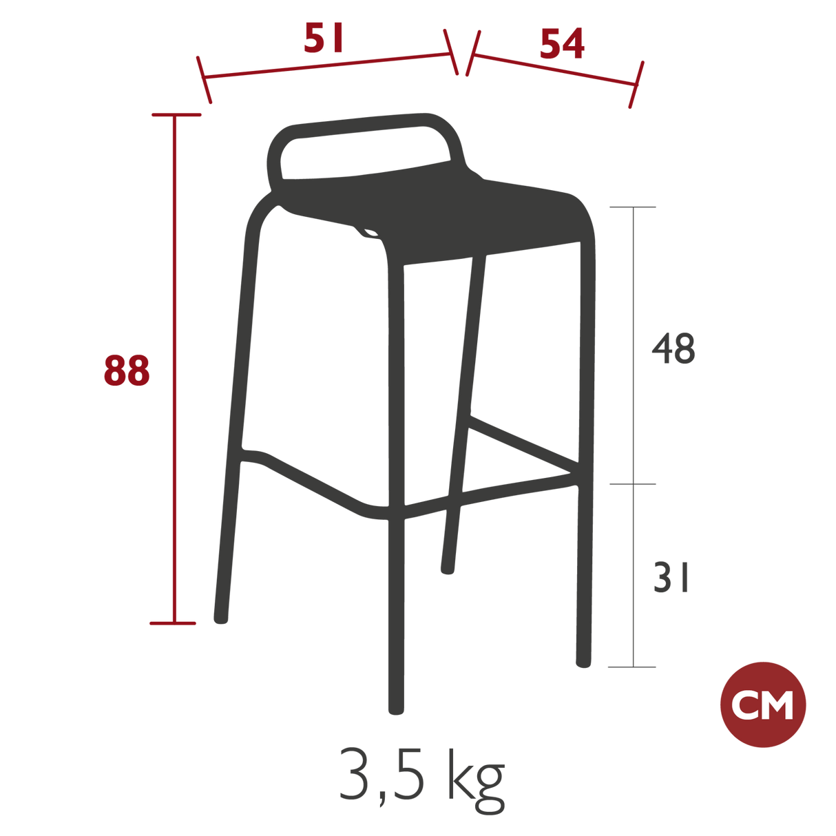 Luxembourg Bar Stool - Cedar Nursery - Plants and Outdoor Living