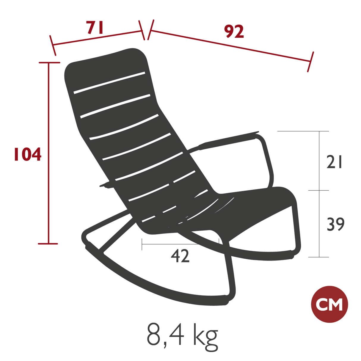 Luxembourg Lounge Rocking Chair - Cedar Nursery - Plants and Outdoor Living