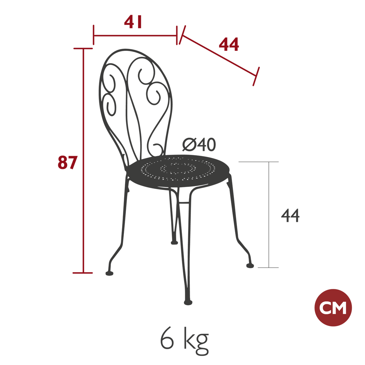 Montmartre Chair - Cedar Nursery - Plants and Outdoor Living