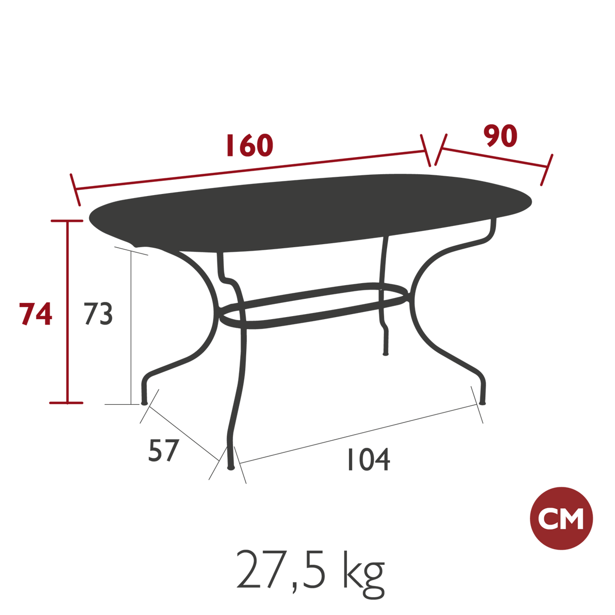 Opera Oval Table - Cedar Nursery - Plants and Outdoor Living