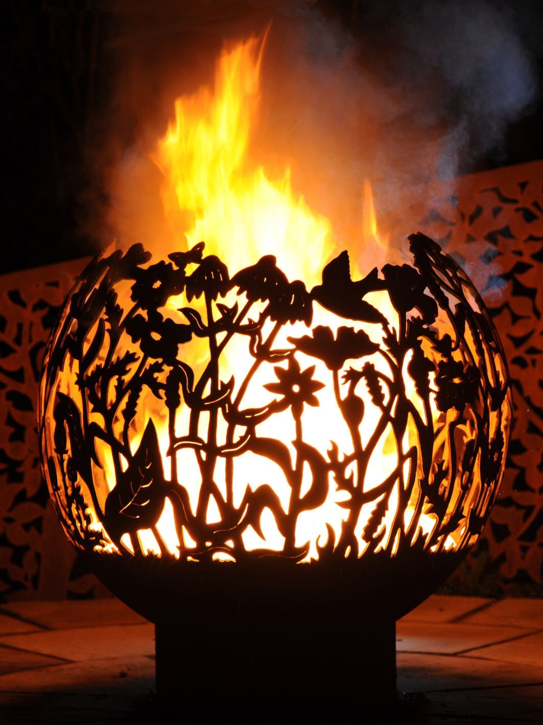 Wildflower Sphere Firepit - Cedar Nursery - Plants and Outdoor Living