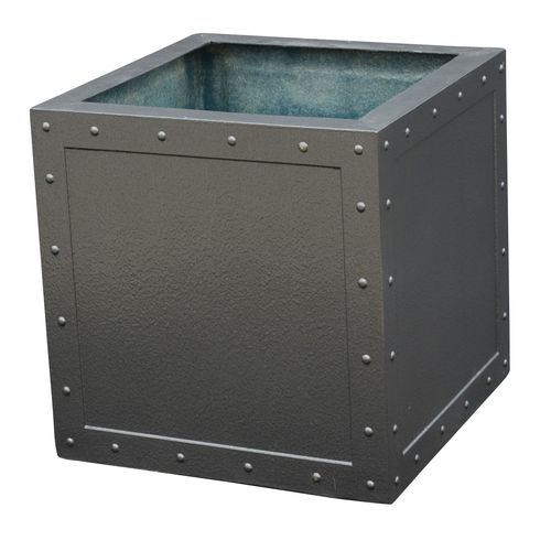 Fibreglass Iron Cube Planter - Cedar Nursery - Plants and Outdoor Living