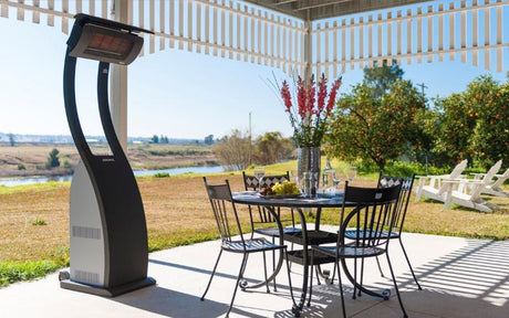 Outdoor patio heaters available from Cedar Nursery, Surrey
