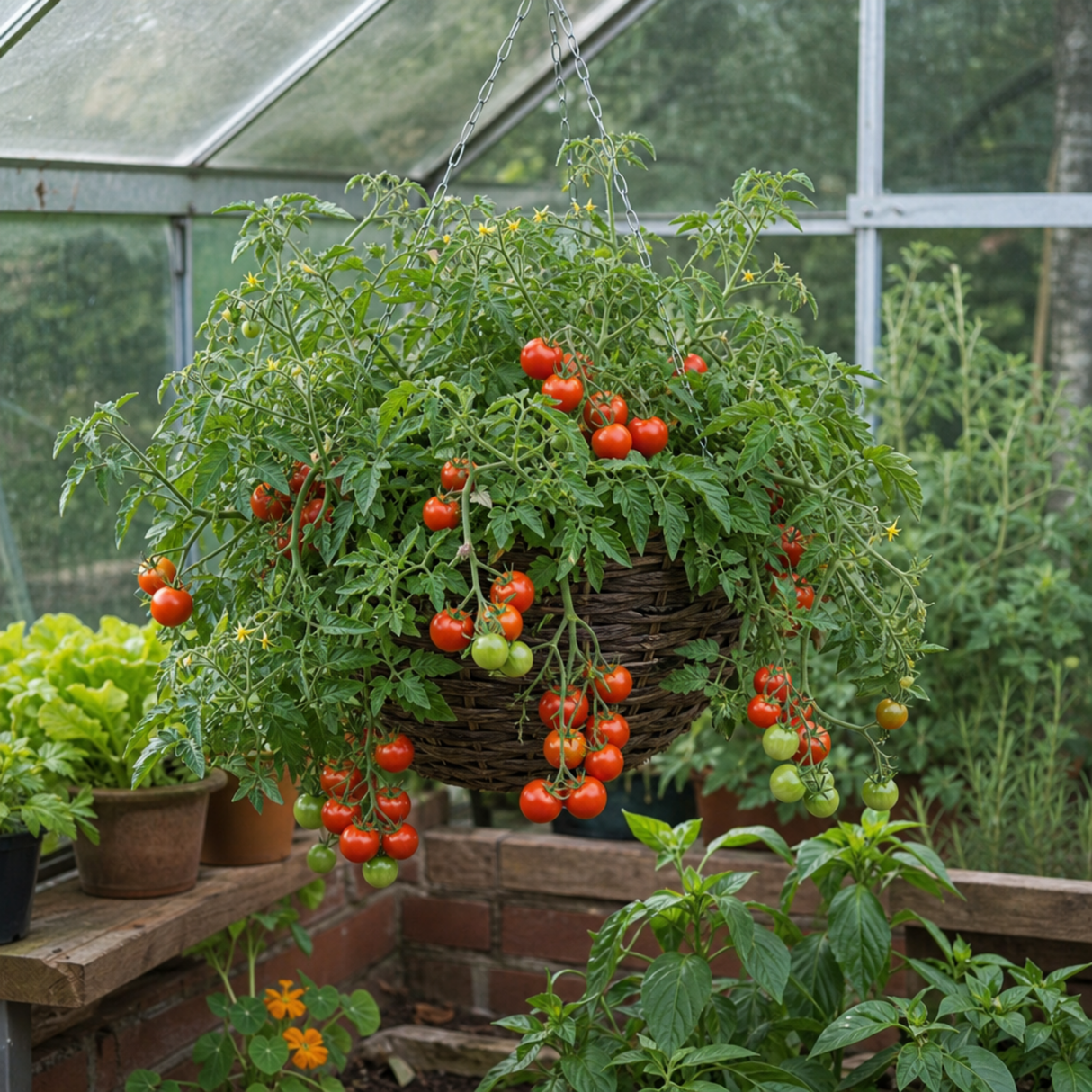 Further views of the Tomato 'Summerlast' F1 plant in its 2Ltr root-ball at Cedar Nursery.