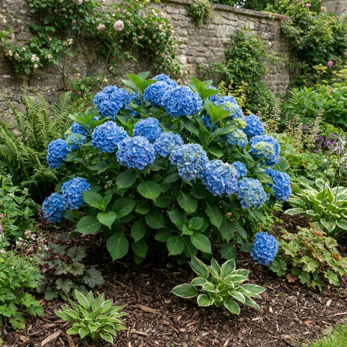 Additional views of the large blue Hydrangea in a 2L pot available at Cedar Nursery, Cobham, Surrey