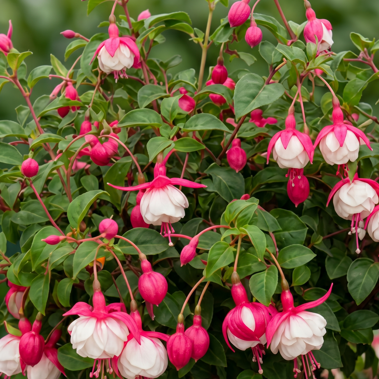 Fuchsia Fuchsita Red White, a large upright garden-ready plant in a 2L pot at Cedar Nursery.