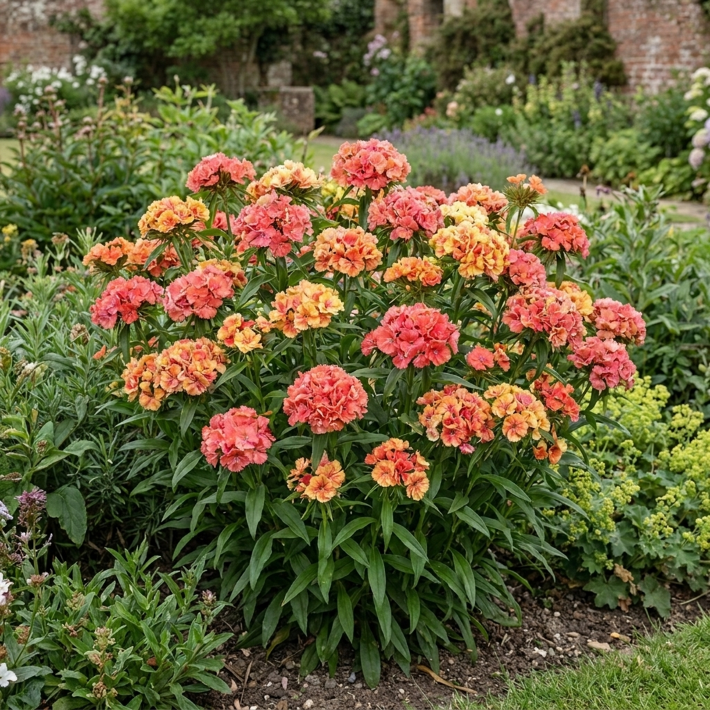 Dianthus Cocktail Tequila Sunrise summer-flowering perennial pink in bloom