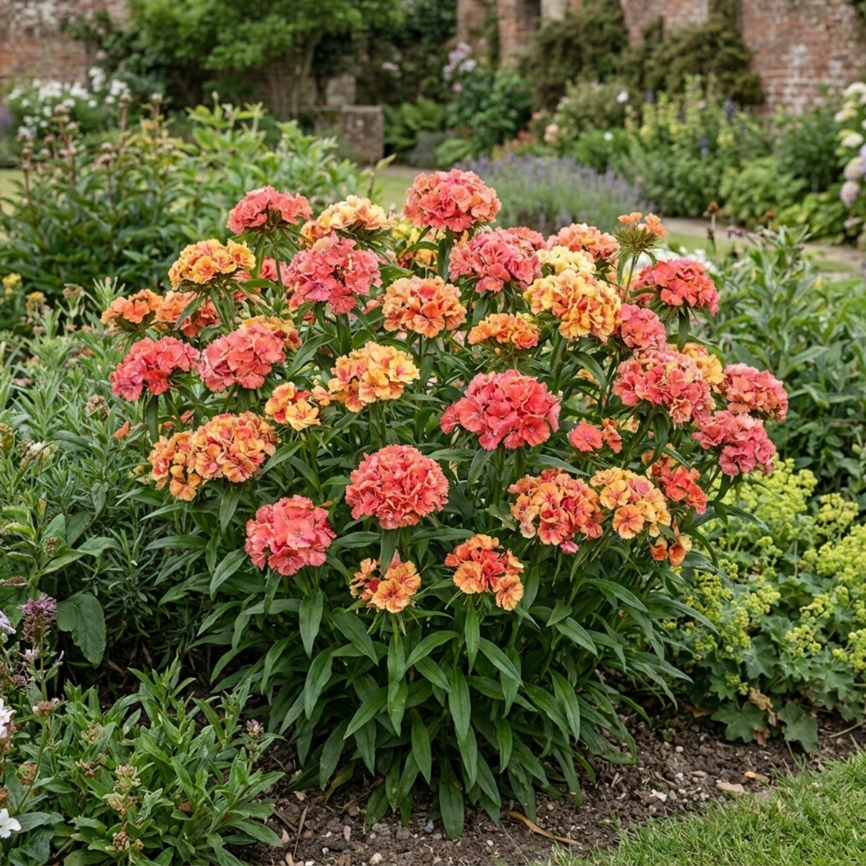 Dianthus Cocktail Tequila Sunrise summer-flowering perennial pink in bloom