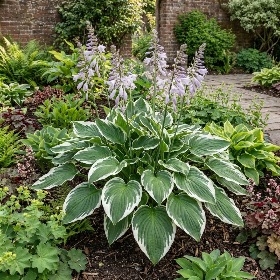 Further views of Hosta 'Patriot' (v) large plant in a 2L pot from Cedar Nursery.