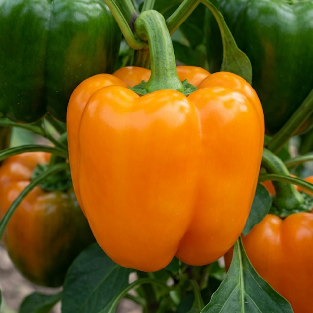 Sweet Pepper 'Liberty Belle' F1 plant supplied as a 2 litre root ball, ready for the grow-your-own vegetable garden.