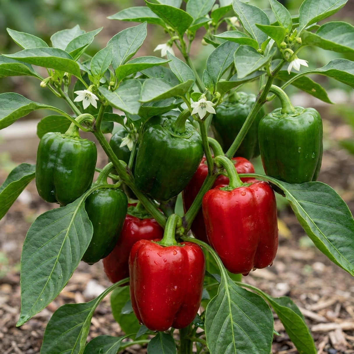 Sweet Pepper 'Redskin' F1, a grow-your-own pepper plant suited to the garden and patio.