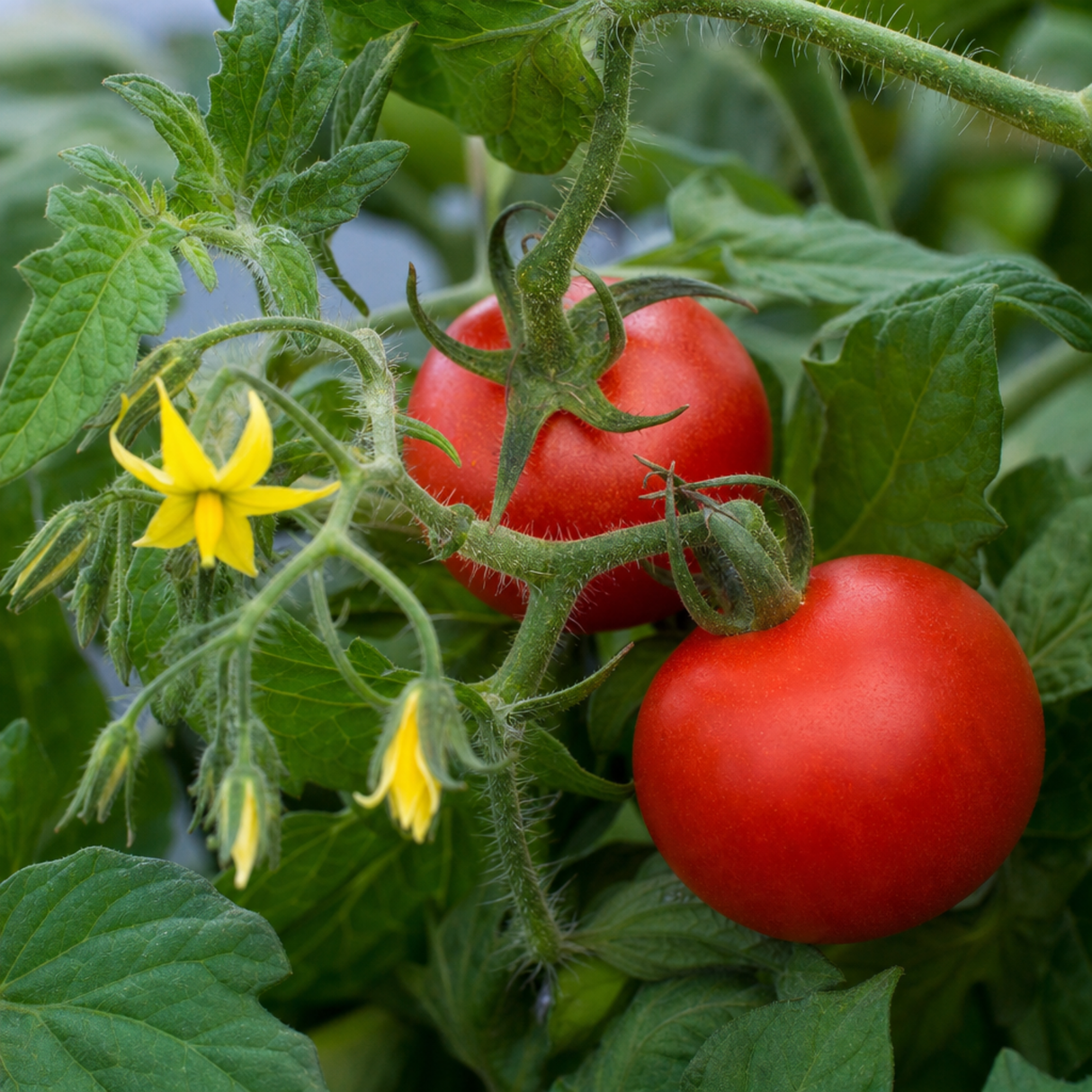 Tomato 'Summerlast' F1 plant supplied in a 2Ltr root-ball, ready for the garden, at Cedar Nursery.