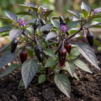 Capsicum annuum 'Zimbabwe Black' (Chilli) from Cedar Nursery, Cobham