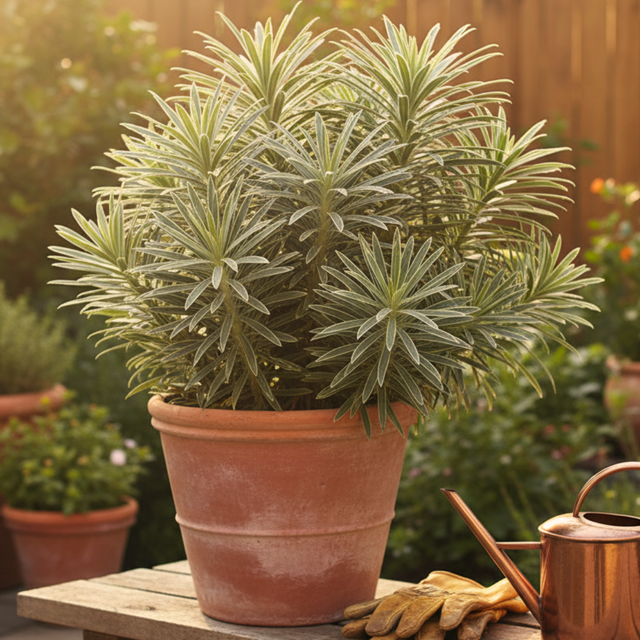 Euphorbia characias 'Silver Edge' (v) from Cedar Nursery, Cobham