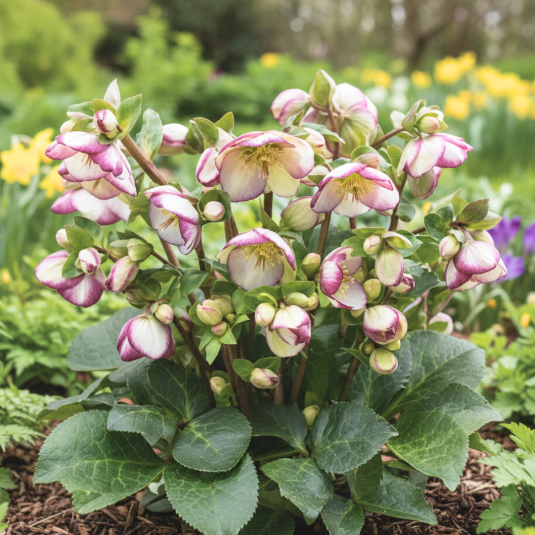 Helleborus (Rodney Davey Marbled Group) Glenda's Gloss ='Epb 25' from Cedar Nursery, Cobham