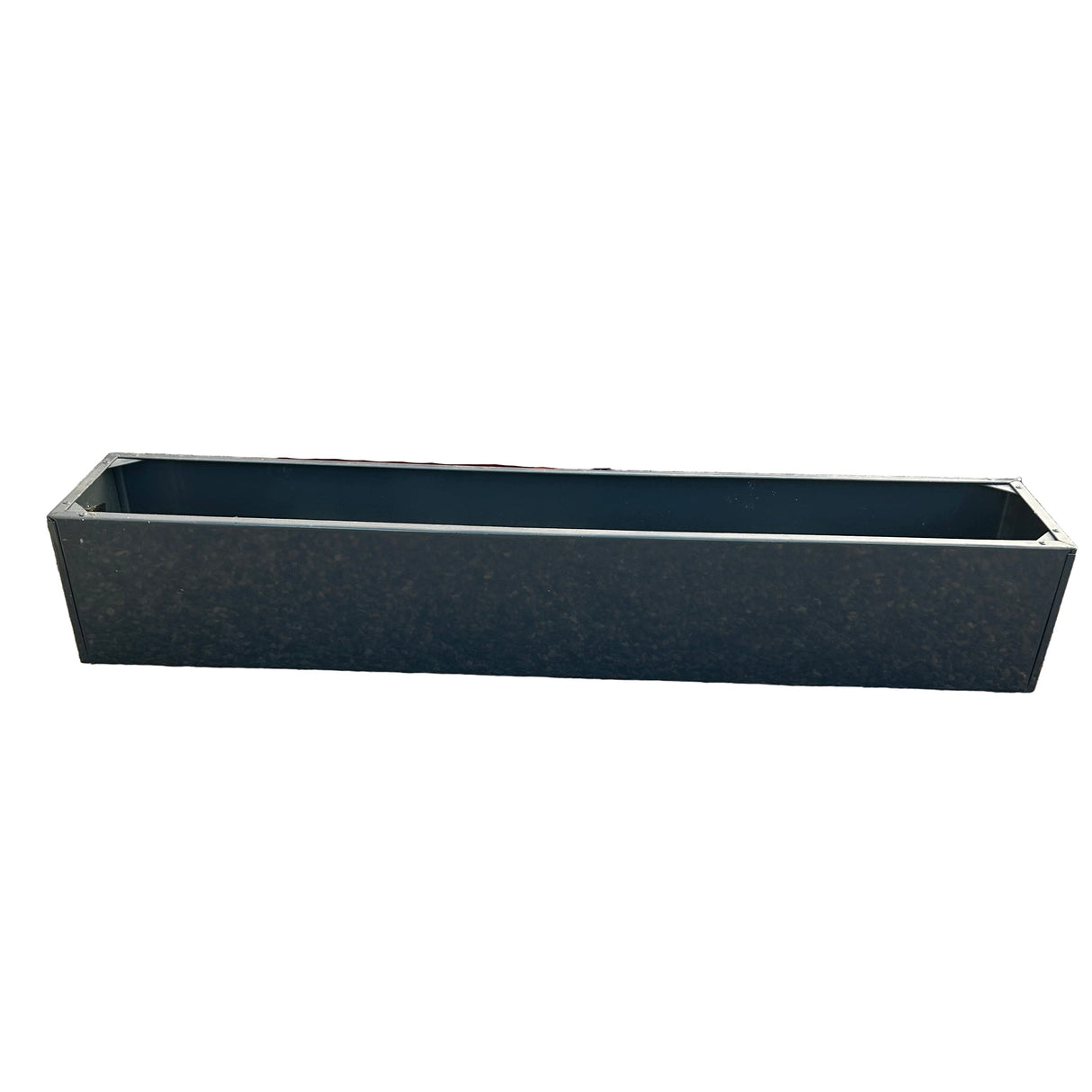 Ex-Display Bespoke Powder-Coated Metal Trough Planter 1200x200x200mm RAL 7016 with Drainage