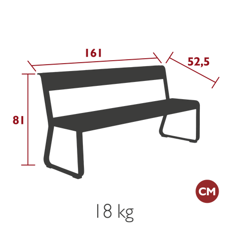 Bellevie Bench with Backrest