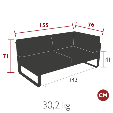 Bellevie 2-Seater Right Corner Module