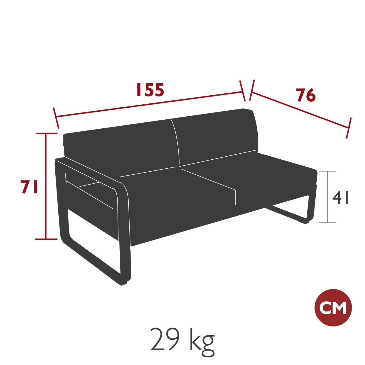 Bellevie 2-Seater Left Module