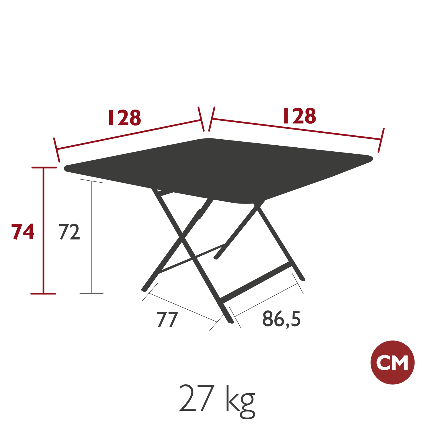 Caractere Square Table