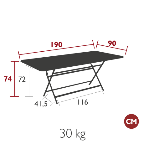 Caractere Rectangular Table