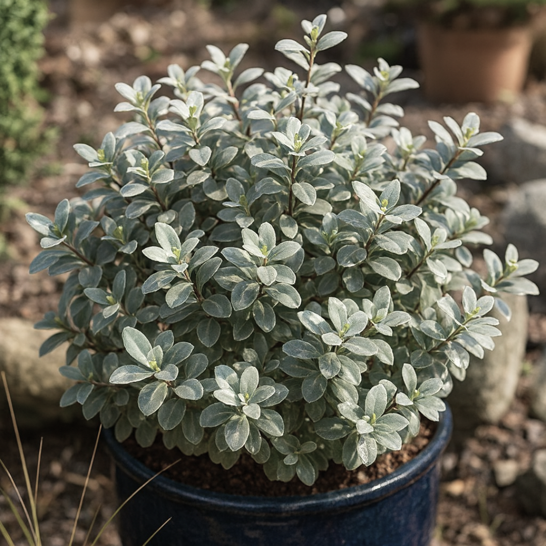 Pittosporum tenuifolium Silver Ball 3L at Cedar Nursery Surrey