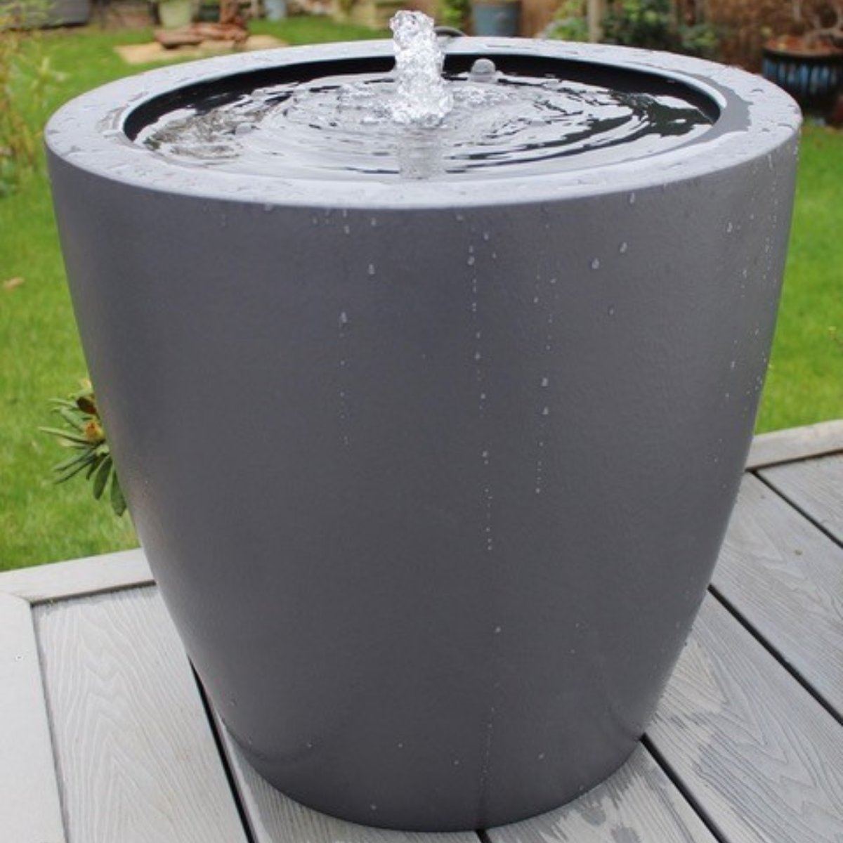 Garden planter used as water feature