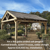 Bespoke Roofed Solid Oak Pergola - Cedar Nursery - Plants and Outdoor Living
