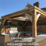 Bespoke Roofed Solid Oak Pergola - Cedar Nursery - Plants and Outdoor Living