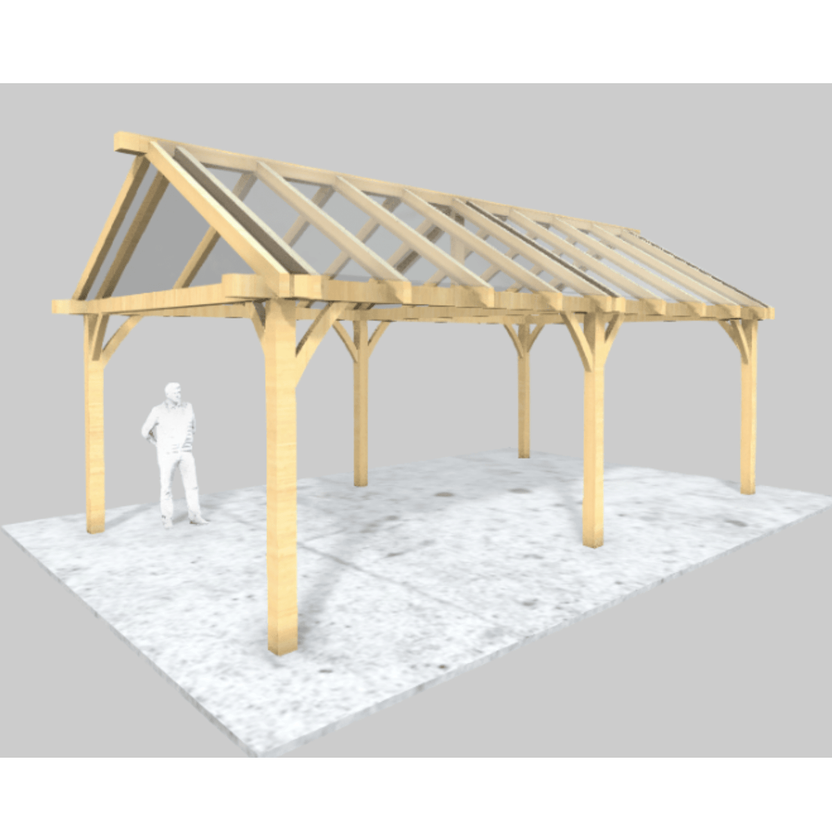 Bespoke Roofed Solid Oak Pergola - Cedar Nursery - Plants and Outdoor Living