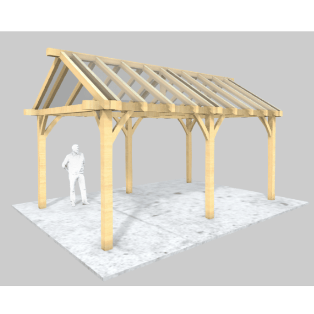 Bespoke Roofed Solid Oak Pergola - Cedar Nursery - Plants and Outdoor Living