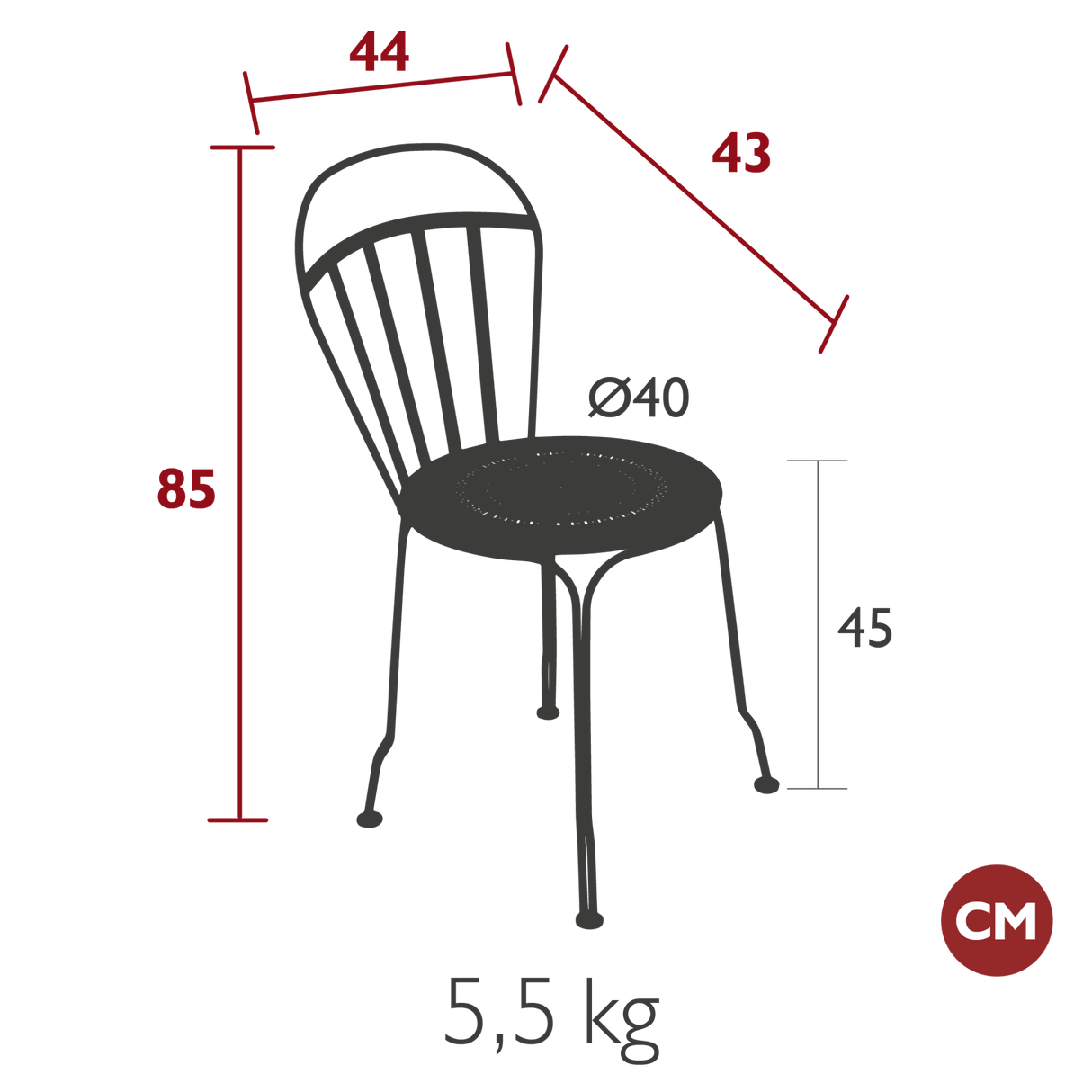 Louvre Chair - Cedar Nursery - Plants and Outdoor Living