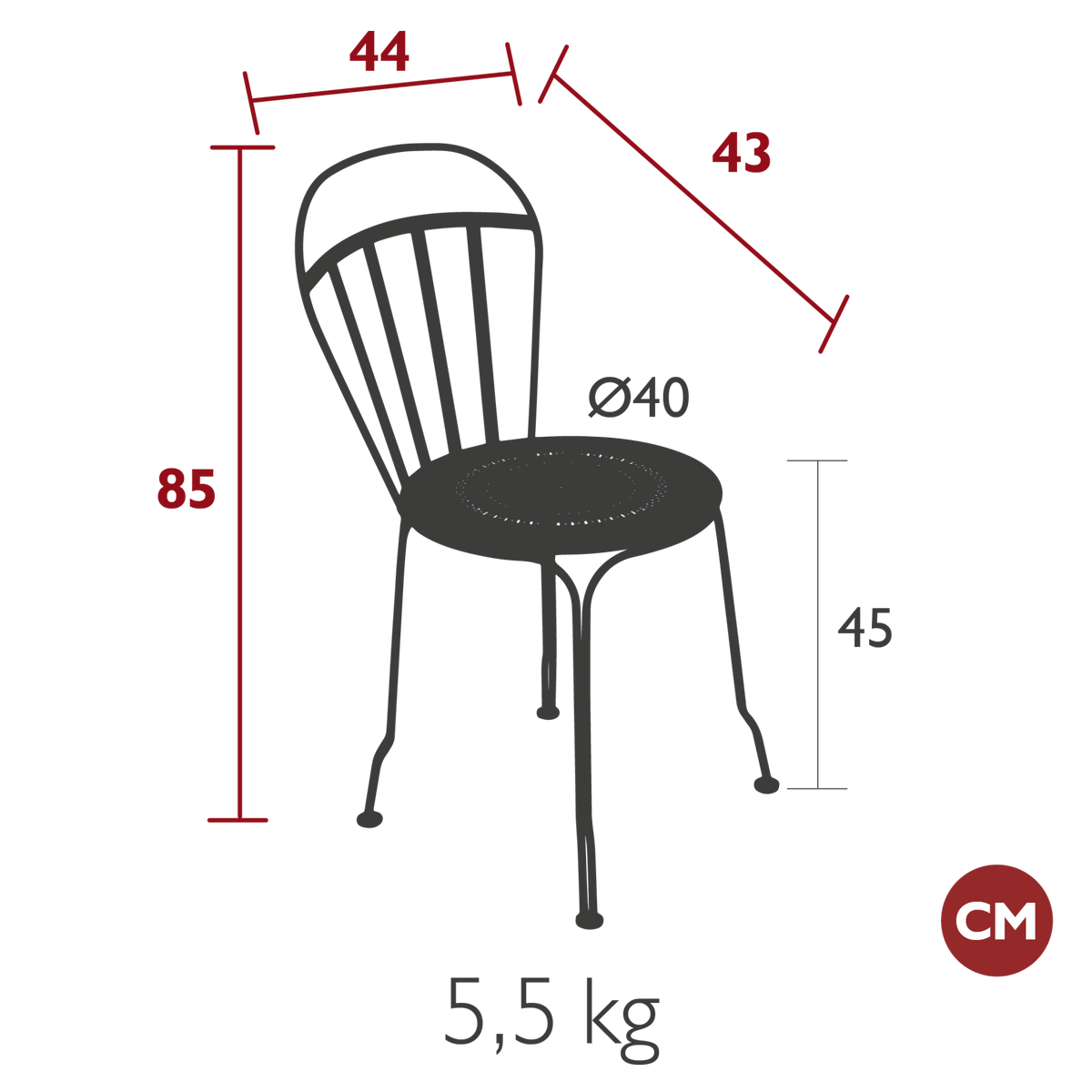 Louvre Chair - Cedar Nursery - Plants and Outdoor Living