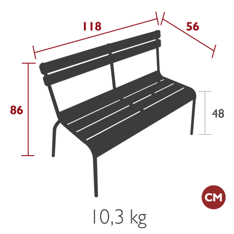 Luxembourg 3 - Seater Bench with Backrest - Cedar Nursery - Plants and Outdoor Living