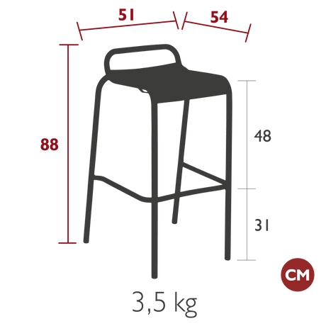 Luxembourg Bar Stool - Cedar Nursery - Plants and Outdoor Living