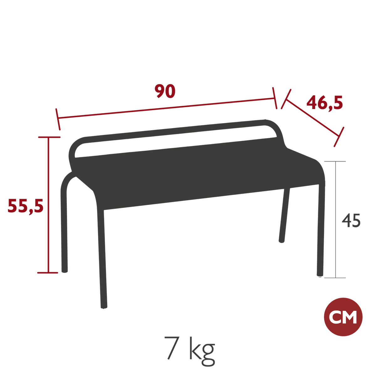 Luxembourg Compact Bench - Cedar Nursery - Plants and Outdoor Living