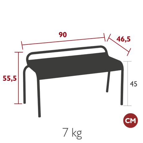 Luxembourg Compact Bench - Cedar Nursery - Plants and Outdoor Living